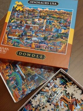 3/$30 Dowdle 1000 piece vernal dinosaur puzzle 68x50cm